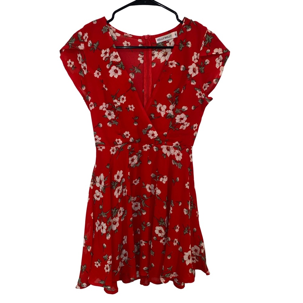 Red Floral Mini Dress